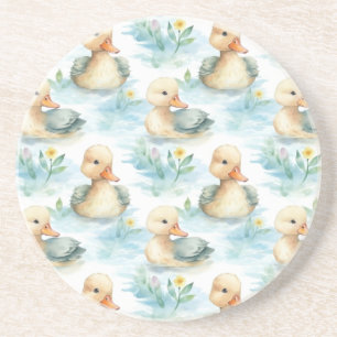 Dessous De Verre En Grès Canards Jaunes Bleus Mignons