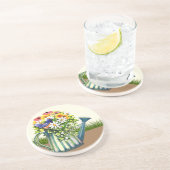 Dessous De Verre En Grès Canette d'eau avec Fleurs sauvages (Côté)