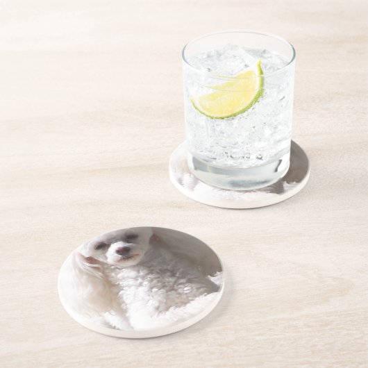 Dessous De Verre En Grès Caniche de jouet (Côté)