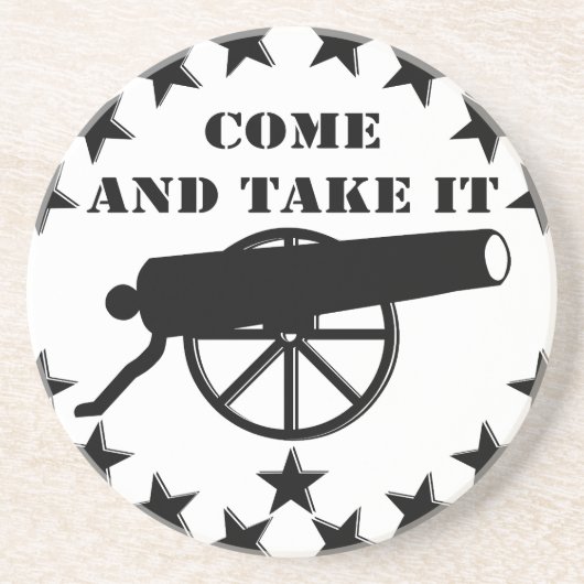 Dessous De Verre En Grès Cannon Come And Take It 2nd amendement 2 (Devant)