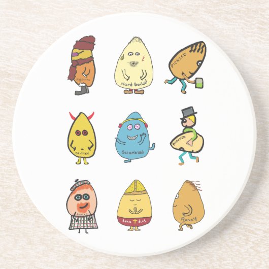 Dessous De Verre En Grès Canons à oeufs amusants (Devant)