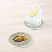 Dessous De Verre En Grès Cantaloupe Semences Publicité Art Antique (Côté)