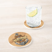 Dessous De Verre En Grès Capitaine Anchor et roue (Côté)