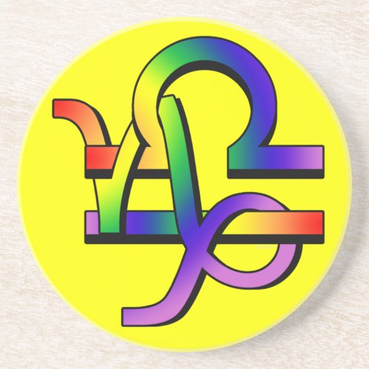 Dessous De Verre En Grès Capricorne et Balance de GLBT (Devant)