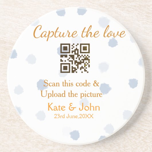 Dessous De Verre En Grès Capturer l'amour ajouter scan QR télécharger image (Devant)