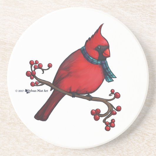 Dessous De Verre En Grès Cardinal de Noël (Devant)