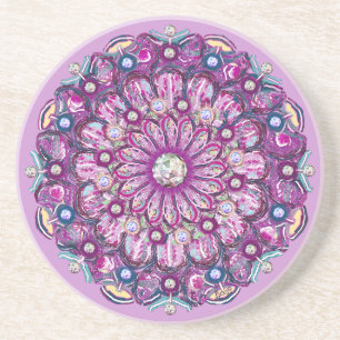 Dessous De Verre En Grès Cardinal Red Rosace