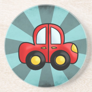 Dessous De Verre En Grès Caricature de voiture