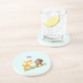 Dessous De Verre En Grès Caricature en bois mignon (Côté)