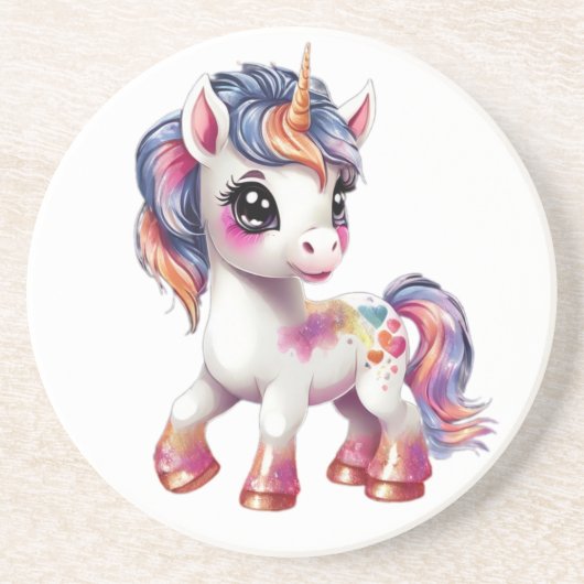 Dessous De Verre En Grès caricature licorne (Devant)