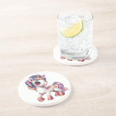 Dessous De Verre En Grès caricature licorne (Côté)