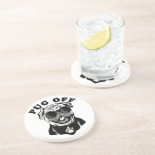 Dessous De Verre En Grès Carlin désactivé | Funny Pun Humour Pour Les Amate (Côté)