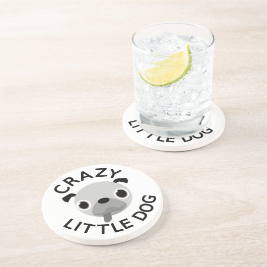 Dessous De Verre En Grès Carlin fou petit chien (Côté)