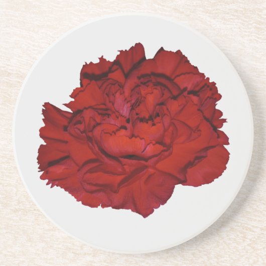 Dessous de verre en grès carnation rouge (Devant)