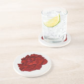 Dessous de verre en grès carnation rouge (Côté)