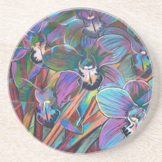 Dessous De Verre En Grès Carnaval de Cymbidium 2 (Devant)