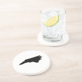 Dessous De Verre En Grès Caroline du Nord en noir et blanc (Côté)