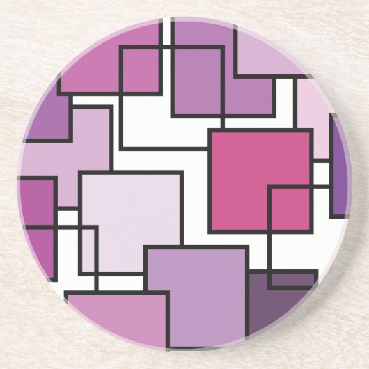 Dessous De Verre En Grès Carré de pourpre d'art abstrait (Devant)