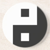 Dessous De Verre En Grès Carré Yin Yang (Devant)