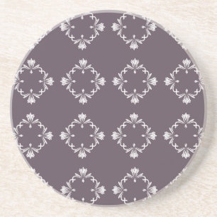Dessous De Verre En Grès Carreau de fleurissement ornemental violet foncé