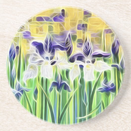 Dessous De Verre En Grès Carreau Iris Abstrait (Devant)