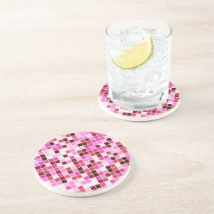 Dessous De Verre En Grès Carreaux de piscine, Carreaux de mosaïque rose, Mo