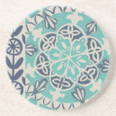 Dessous De Verre En Grès Carrelage Batik Bleu I (Devant)