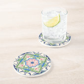 Dessous De Verre En Grès Carrelage rose et bleu (Côté)