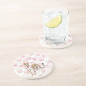 Dessous De Verre En Grès Carrés de la ceinture rose léopard (Côté)