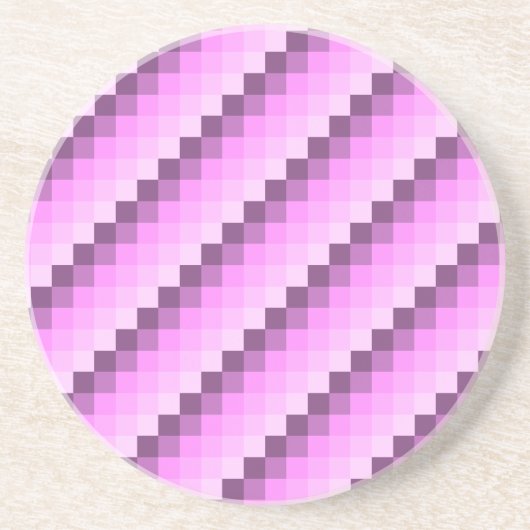 Dessous De Verre En Grès Carrés rose et violet (Devant)