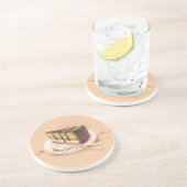 Dessous De Verre En Grès Carte avec le gâteau peint d'aquarelle (Côté)