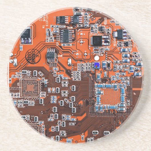 Dessous De Verre En Grès Carte circuit imprimé circuit orange PCB (Devant)