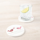 Dessous De Verre En Grès Carte d'amour d'oiseaux (Côté)