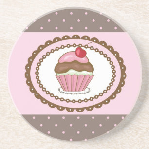 Dessous De Verre En Grès Carte d'anniversaire avec le petit gâteau