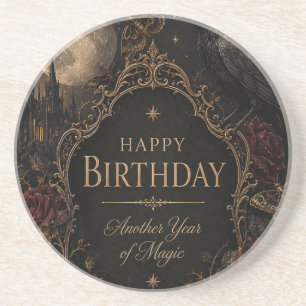 Dessous De Verre En Grès Carte d'anniversaire gothique, fleurs sombres, pap