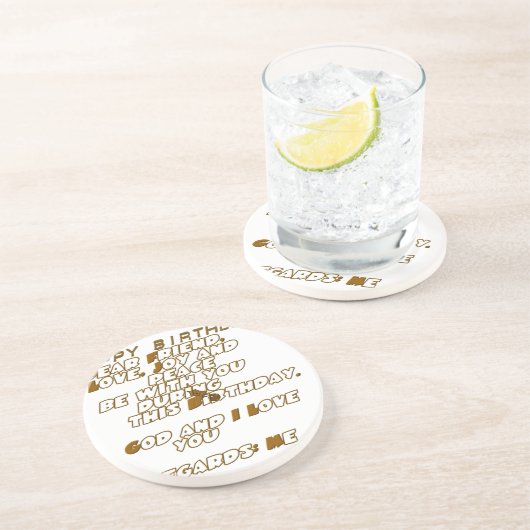 Dessous De Verre En Grès Carte d'anniversaire pour un ami chrétien (Côté)