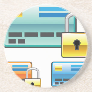 Dessous De Verre En Grès Carte de distributeur bancaire de débit de serrure