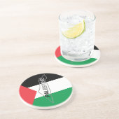 Dessous De Verre En Grès Carte de la Palestine libre sur le drapeau palesti (Côté)