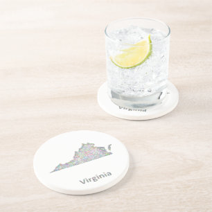 Dessous De Verre En Grès Carte de la Virginie