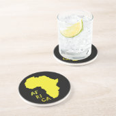 Dessous De Verre En Grès Carte de l'Afrique Jaune Funky (Côté)