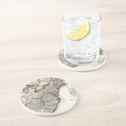 DESSOUS DE VERRE EN GRÈS CARTE DE L'AMÉRIQUE, 1809 (Côté)