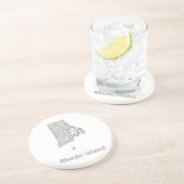 Dessous De Verre En Grès Carte d'Île de Rhode (Côté)