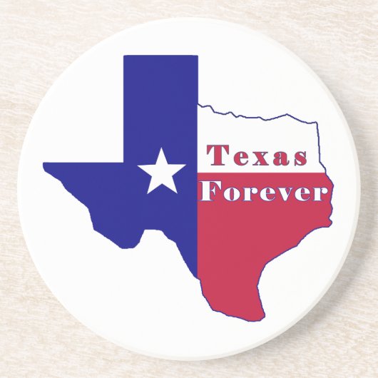 Dessous De Verre En Grès Carte du drapeau Texas Forever (Devant)