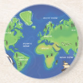 Dessous De Verre En Grès Carte du monde (Devant)