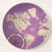 Dessous De Verre En Grès Carte du monde (Devant)