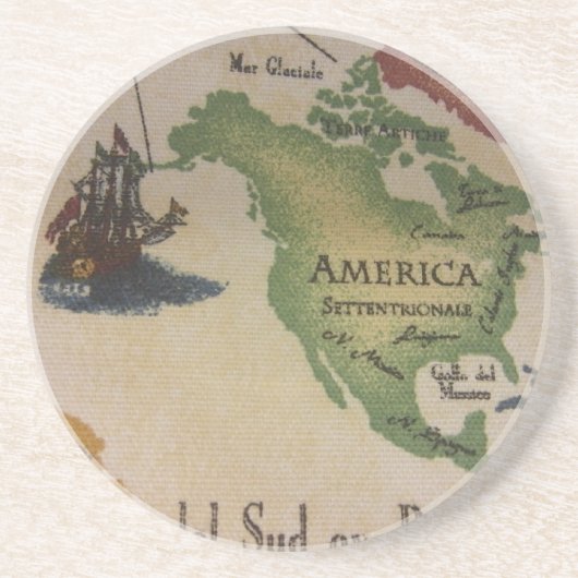 Dessous De Verre En Grès Carte du monde - Amérique (Devant)