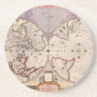 Carte du monde antique Lithographe élégant