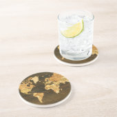 Dessous De Verre En Grès Carte en bois du monde (Côté)