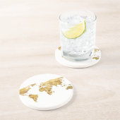 Dessous De Verre En Grès Carte Gold Foil (Côté)