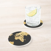 Dessous De Verre En Grès Carte Gold Foil (Côté)